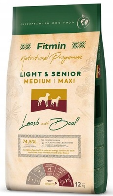 Fitmin Light Senior Medium Maxi 12kg jagnięcina