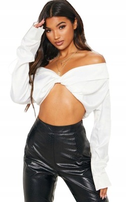 Prettylittlething BIAŁY TOP HISZPANKA WS1 bnt XXS