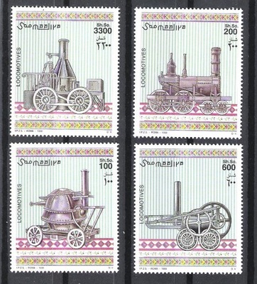 SOOMAALIYA 1998 MNH TRAINS LOCOMOTIVES