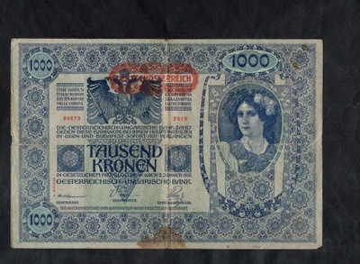 BANKNOT AUSTRIA -- 1000 koron -- 1902 rok
