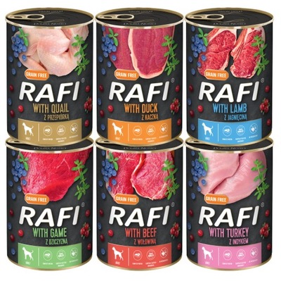 Mokra karma Rafi mix smaków 6x800 g