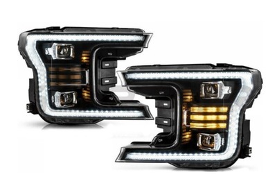 FORD F150 F-150 18- LAMPA LAMPY LED CZARNA KOMPLET