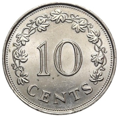 Malta - moneta - 10 Centów 1972 - Stan MENNICZY - UNC