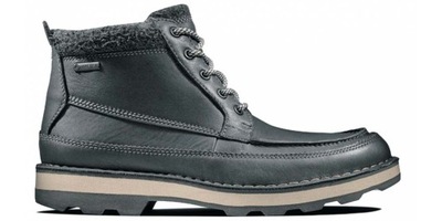 CLARKS Buty trekkingowe Korik RiseGtx szare skórzane ocieplane GORE-TEX 40