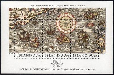 Islandia 1989 Mi BL 10 ** Czesław Słania Statek