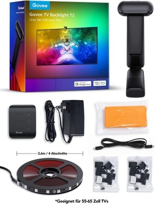 Govee DreamView T1 WiFi LED-TV-bakgrundsbelysning med kamera, RGBIC LED  Strip, för 55-65 tums TV och PC, App Control, kompatibel med Alexa och  Google