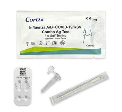 1x Test COVID-19 Grypa AB RSV CORDIX Combo 4w1
