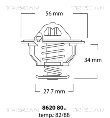 TERMOSTATO SUBARU 88C TOYOTA/MITSUBISHI/L TRISCAN  