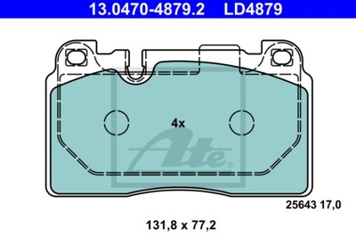 КОЛОДКИ ТОРМОЗНЫЕ ATE CERAMIC ATE 13.0470-4879.2