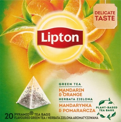 Herbata zielona Lipton Green Tea mandarynka 20szt