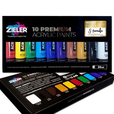 Zieler zestaw farb akrylowych 10 Premium acrylic