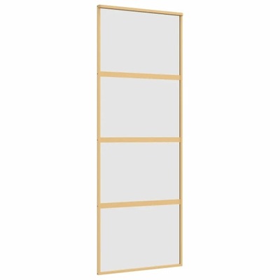 Drzwi przesuwne, złote, 76x205 cm, mrożone szkło ESG, aluminium