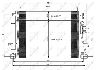 CONDENSADOR DE ACONDICIONADOR CHRYSLER 300C 04- 3,0CRD NRF35966  