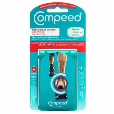 COMPEED plastry na pęcherze na piętach 5szt