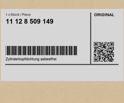 Прокладка главный. двигателя безасбестовая mini countryman r60 r56 bmw 1 f20 lci фото №1