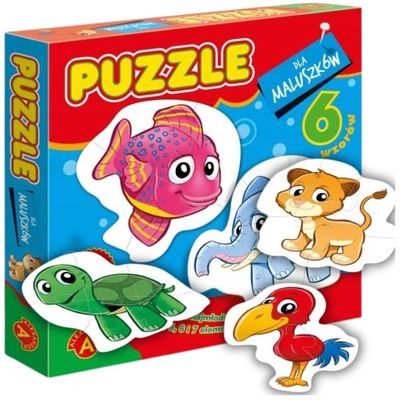 PUZZLE DLA MALUSZKÓW ZWIERZĘTA 2 , 6 UKŁADANEK