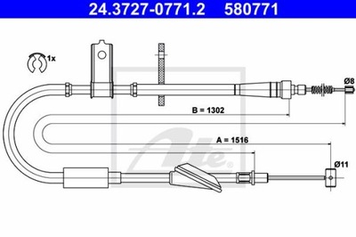 CABLE FRENOS DE MANO OPEL AGILA 00-02 IZQUIERDO PARTE TRASERA  