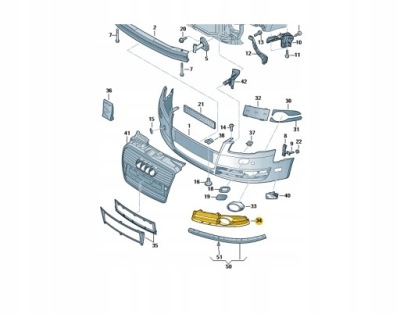 Решётка бампера левая audi a4 b8 allroad 8k0807681 фото №1