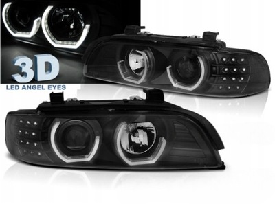 REJILLAS FAROS DO BMW E39 OD 1995 DO 2003 BLACK DIODO LUMINOSO LED ANILLOS 3D  