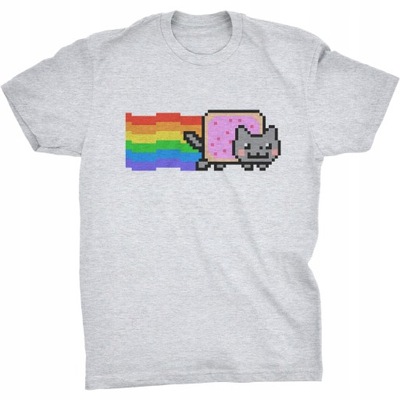Nyan Cat Koszulka Internetowy Mem Kot Tęcza