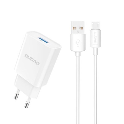 UNIWERSALNA ŁADOWARKA USB A + KABEL MICRO USB TYPE-B 2,1A DUDAO