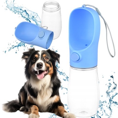 BUTELKA TURYSTYCZNA DLA PSA PRZENOŚNA MISKA BIDON NA WODĘ POIDŁO 450ml blue