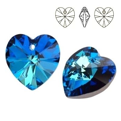 6228 MM 18 Swarovski Heart BERMUDA BLUE BBL