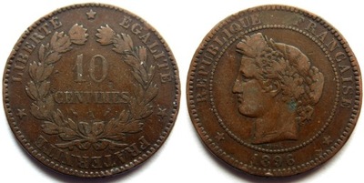 Francja 10 centimes 1896