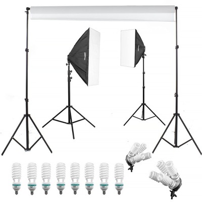 Zestaw SOFTBOXY z tłem DELUXStudio 8x85W 60x90cm