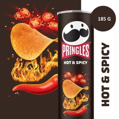 PRINGLES CHIPSY HOT & SPICY OSTRE 185 G DE
