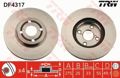 КОМПЛЕКТ ТОРМОЗНОЙ ДИСК ТОРМОЗНЫХ ПЕРЕД TOYOTA COROLLA 1,4D-2,0 D-4D 02-07