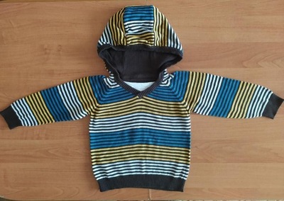 Sportowy sweter sweterek z kapturem 98/104