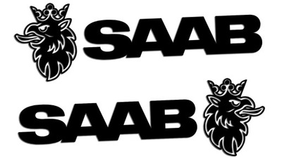 WYCINANE STICKERS SAAB I GRYF #2 SET - LEFT I RIGHT VARIOUS COLORS!  