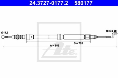 ATE 24.3727-0177.2 CIĘGŁO, ТОРМОЗ СТОЯНОЧНИЙ