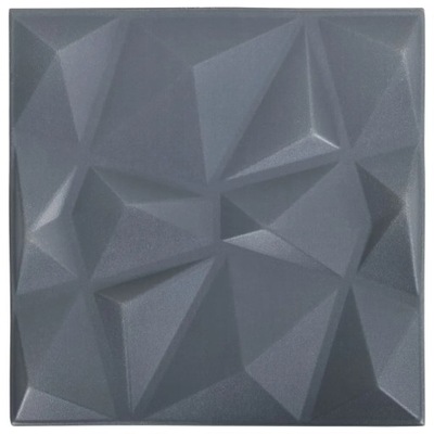 Panele ścienne 3D, 48 szt., 50x50 cm, diamentowa