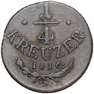 Austria 1/4 krajcara kreuzer 1816 S