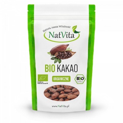 Kakao BIO Criollo Ziarno Ekologiczne Nieobrobione Termicznie 250g NatVita