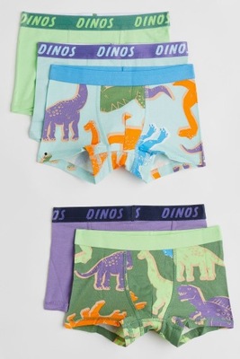 H&M BOKSERKI r.110/116 slipki 5-PACK dino