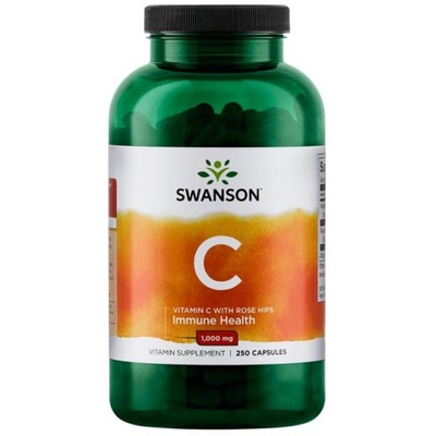 SWANSON, Witamina C z dziką różą 1000 mg, 250 kap.