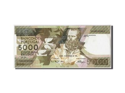 Banknot, Portugal, 5000 Escudos, 1993, 1993-03-18,