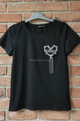 Bluzka T-shirt koszulka Minouu Serce S 36