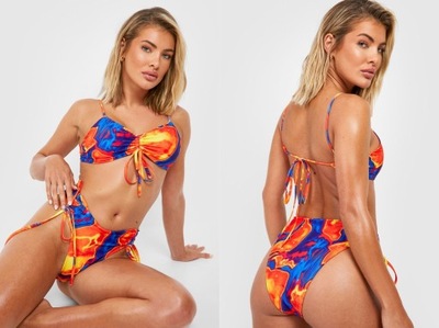 Boohoo Komplet bikini z marszczeniami 34