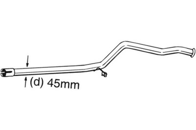 BOSAL ТРУБА ВЫХЛОПНАЯ СЕРЕДИНА ŚR. 45MM PEUGEOT 206 1.9D 09.98-11.01