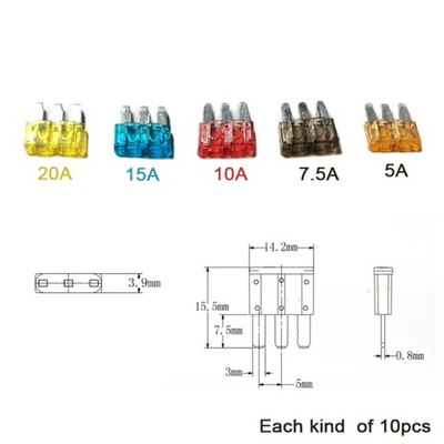 50PCS/SET FUSE 3 PINS AUTOMOTIVE CAR FUSE PARA FORD FOCUS MONDEO DODG~2021  