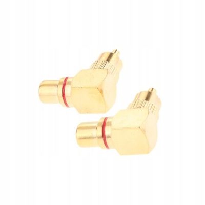 2x kątowy męski adapter RCA do 90 stopni