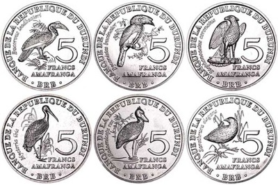 Burundi 5 FRANCS 2014,6 monet.Ptaki____4860