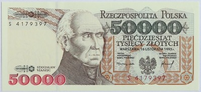 Banknot 50 000 zł 1993 rok - Seria S