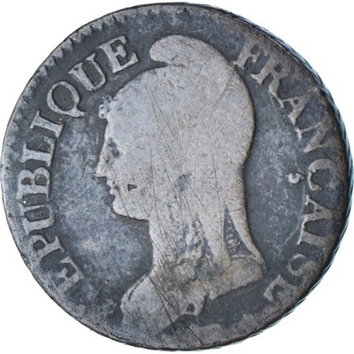 Francja, 5 Centimes, Dupré, AN 7, Paris, Miedź, F(