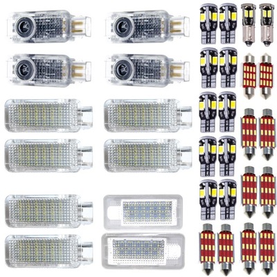 ILUMINACIÓN DIODO LUMINOSO LED LUCES INTERIOR TABLAS POTENTE AUDI A4 B7 PROYECTOR LOGOTIPO  