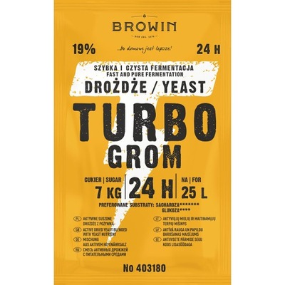 Drożdże gorzelnicze Browin Turbo Grom 24h na 25L